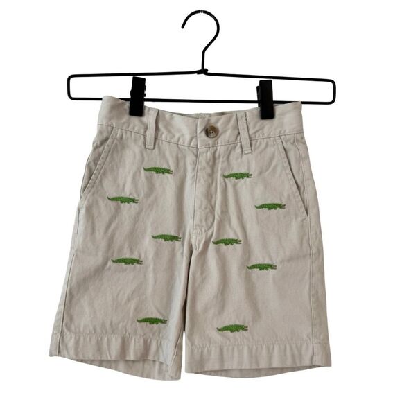 TBBC Boys 6 Alligator Embroidered Khaki Shorts Preppy Casual Classic - Picture 1 of 4